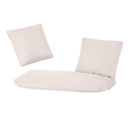 Bricolaj & Gradina - Perna pentru leagan tip cuib de barza VarioShop®, set 3 piese pentru 2 persoane, perna sezut si 2 perne spatar, umplutura groasa 12 cm, lavabila, crem, 110x62 cm