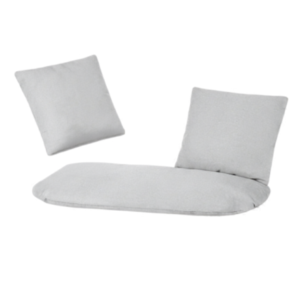 Perna pentru leagan tip cuib de barza VarioShop®, set 3 piese pentru 2 persoane, perna sezut si 2 perne spatar, umplutura groasa 12 cm, lavabila, gri, 110x62 cm