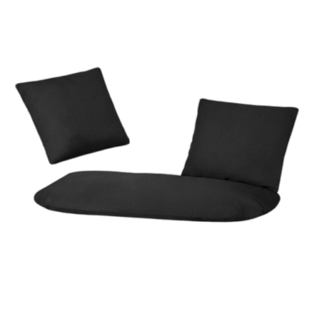Bricolaj & Gradina - Perna pentru leagan tip cuib de barza VarioShop®, set 3 piese pentru 2 persoane, perna sezut si 2 perne spatar, umplutura groasa 12 cm, lavabila, neagra, 110x62 cm