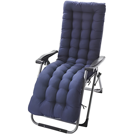 Balansoare si Hamace - Perna pentru sezlong de gradina VarioShop®, prindere cu siret, buzunar superior, material rezistent la murdarie, 160x50x4 cm, albastru