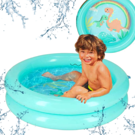 Jucarii, Copii & Bebe - Piscină gonflabilă pentru copii VarioShop®,pentru grădină și balcon, de la 2 ani, din PVC, 21L, 61x15 cm, bleu