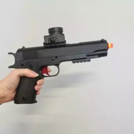 Pistol cu Bile Gel si Gloante din Spuma VarioShop®, Raza de actiune 15 m, Ochelari de protectie, 6000 de bile cu Gel, 5 Gloante moi, Diametru 7-8 mm, Accesorii incluse, Dimensiuni 40 x 26.5 x 4 cm, Ca [13]