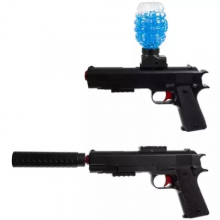 Pistol cu Bile Gel si Gloante din Spuma VarioShop®, Raza de actiune 15 m, Ochelari de protectie, 6000 de bile cu Gel, 5 Gloante moi, Diametru 7-8 mm, Accesorii incluse, Dimensiuni 40 x 26.5 x 4 cm, Ca [11]
