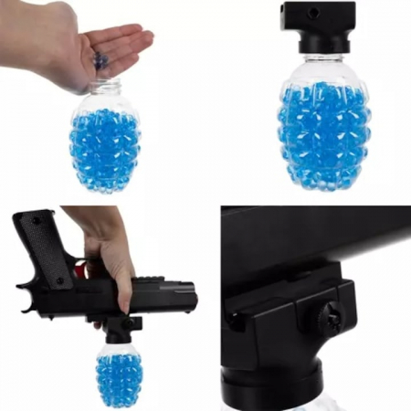 Pistol cu Bile Gel si Gloante din Spuma VarioShop®, Raza de actiune 15 m, Ochelari de protectie, 6000 de bile cu Gel, 5 Gloante moi, Diametru 7-8 mm, Accesorii incluse, Dimensiuni 40 x 26.5 x 4 cm, Ca [6]