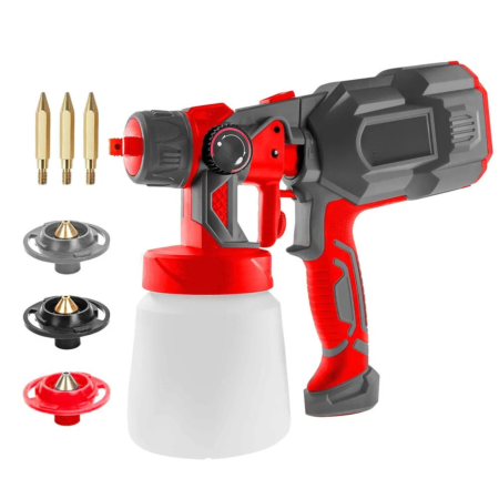 Utilaje si materiale de constructii - Pistol electric de vopsit VarioShop®, 3 duze incluse 1.0/1.8/2.5 mm, debit reglabil, 3 modele pulverizare, rezervor detasabil, pentru vopsele si lacuri
