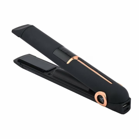 Frumusete & Ingrijire - Placa de indreptat parul ceramica 2 in 1 cu afisaj LCD, baterie externa si reglaj temperatura, fara fir, portabila, pentru coafuri elegante si onduleuri perfecte, Negru