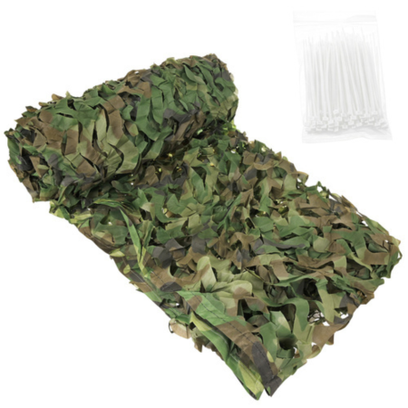 Plasa camuflaj 2x3m pentru gard, gradina sau terasa, cu 100 benzi prindere