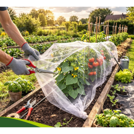 sere si solarii - Plasa protectie gradina 3x6 m VarioShop®, 80 ochiuri, impotriva insectelor si pasarilor, reutilizabila, netoxica, pentru legume, fructe si flori