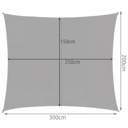 Prelata/Copertina impermeabila pentru soare VarioShop®, cu protectie UV, pentru gradina, terasa, piscina si camping, cu agatatoare, densitate 120 g/mp, dimensiune 3 x 2 m, Gri [7]
