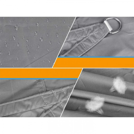 Prelata/Copertina impermeabila pentru soare VarioShop®, cu protectie UV, pentru gradina, terasa, piscina si camping, densitate 120 g/mp, dimensiune 4 x 3 m, Gri [3]
