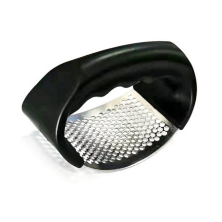 Oliviere, rasnite si solnite - Presa manuala pentru usturoi VarioShop®, otel inoxidabil, maner ergonomic, usor de curatat, 10.5 x 7.5 cm, Negru