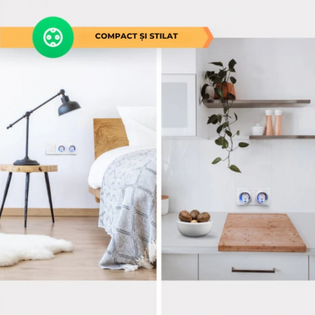 Priza inteligenta VarioShop®, Wireless, monitorizare consum, control vocal, protectie copii, compatibil Alexa si Google Assistant, Android/iOS, 15A, 2.4 GHz, Alb [1]