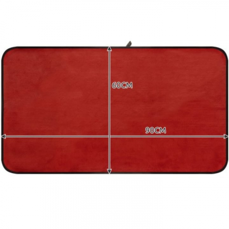 Prosop din microfibra pentru uscare auto VarioShop®, moale si pufos, doua fete practice, indepartate eficienta a apei, agatatoare, dimensiune mare 60 x 90 cm, Rosu/Negru [10]