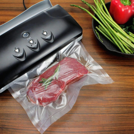 Set 3 role pungi de vidat gofrate VarioShop®, 28 x 300 cm, pentru aparat de vidat alimente, potrivit pentru carne, legume, fructe reutilizabile, rezistente, sous vide, lavabile in masina de spalat, fa [11]