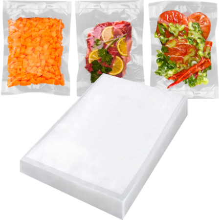 Aparate de vidat - Pungi vidat alimente 20 x 30 cm VarioShop®, set 50 buc, etansare puternica, compatibile aparat de vidat, transparente, rezistente, pentru congelare si depozitare alimente
