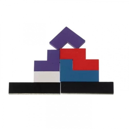 Puzzle din lemn VarioShop®, jucarie educationala pentru copii Montessori, 40 piese, tip Teatris, dezvolta logica, creativitatea, lemn, 27 x 18 cm, Multicolor [8]