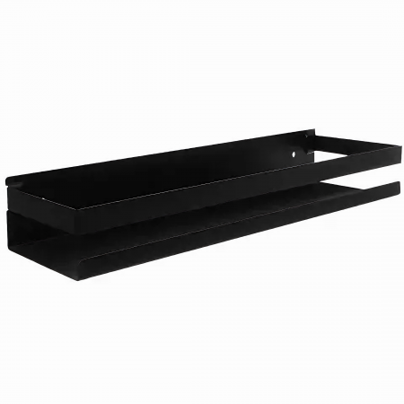 Baie - Raft accesorii de baie VarioShop®, din otel inoxidabil, capacitate maxima suportata 10 kg, potrivit pentru baie, bucatarie, debara, dimensiuni 6 x 50 x 10.5 cm, negru