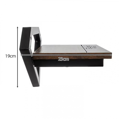 Raft de Perete Suspendat VarioShop®, pentru Flori, Plante, Carti si Obiecte Decorative, Aplicare Universala, Elemente de Montare Incluse, Lemn si Metal, 23 x 20 x 19 cm, Negru/Maro [5]