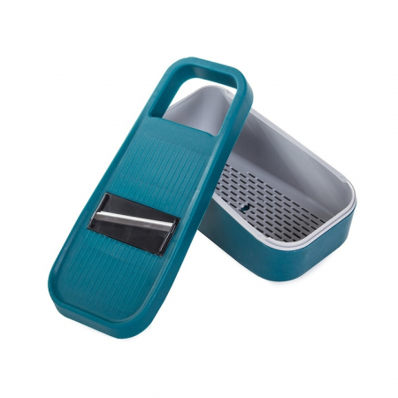 Razatoare Multifunctionala 5 in 1 VarioShop®, pentru Legume si Fructe, 5 Cutite din Otel, Interschimbabile, Cos pentru Scurgere, Usor de Curatat, Turcoaz [15]