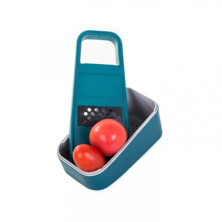 Razatoare Multifunctionala 5 in 1 VarioShop®, pentru Legume si Fructe, 5 Cutite din Otel, Interschimbabile, Cos pentru Scurgere, Usor de Curatat, Turcoaz [12]