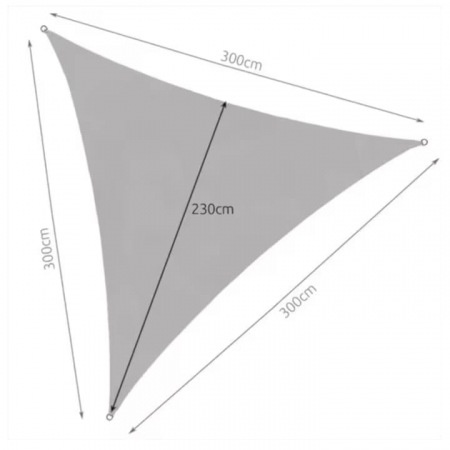 relata/Copertina de soare triunghiulara VarioShop®, impermeabila, cu protectie UV, pentru gradina, terasa, piscina si camping, material rezistent, 3x3x3m, gri [9]