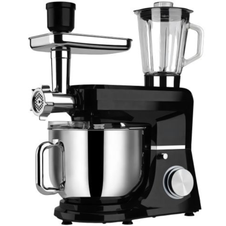 Bucatarie & Servire - Robot de bucatarie planetar Varioshop 5 in 1, 3200W, bol 6L, mixer multifunctional pentru framantare, mixare, batere si tocare carne, negru cu argintiu