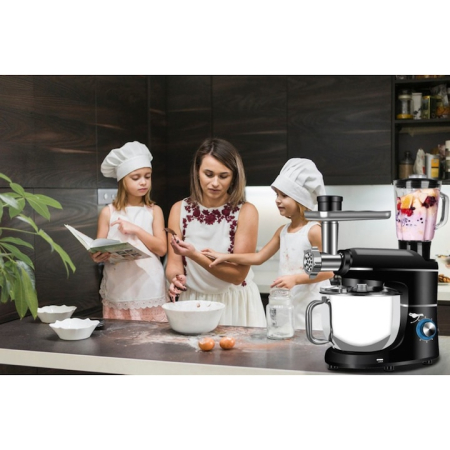 Robot de bucatarie profesional 3 in 1 VarioShop®, 2200W, blender, masina de tocat carne si mixer cu bol 6.2 L, accesorii incluse, Negru [6]