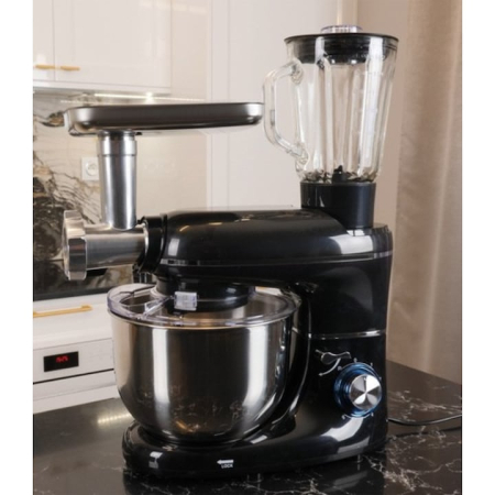 Robot de bucatarie profesional 3 in 1 VarioShop®, 2200W, blender, masina de tocat carne si mixer cu bol 6.2 L, accesorii incluse, Negru [4]