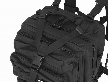 Rucsac militar impermeabil VarioShop®, 5 compartimente, sistem de eliberare rapida, ajustare completa, material durabil, potrivit pentru calatorii, excursii, drumetii, 38 l, 29 x 37 x 50 cm, Negru [16]