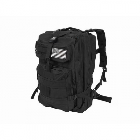 Rucsacuri drumetie - Rucsac militar impermeabil VarioShop®, 5 compartimente, sistem de eliberare rapida, ajustare completa, material durabil, potrivit pentru calatorii, excursii, drumetii, 26 L, 44 x 24 x 20 cm, Negru