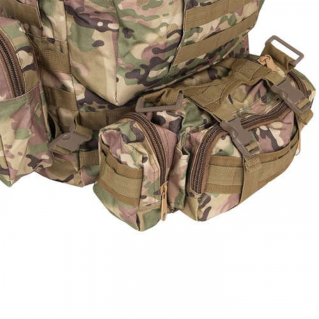 Rucsac Militar VarioShop® pentru Drumetii pe Munte, Volum 45 L, 2+3 Compartimente, Impermeabil, Culoare Verde Camuflaj [2]