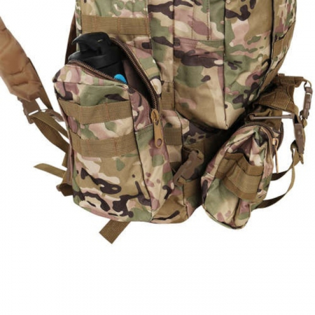 Rucsac Militar VarioShop® pentru Drumetii pe Munte, Volum 45 L, 2+3 Compartimente, Impermeabil, Culoare Verde Camuflaj [5]