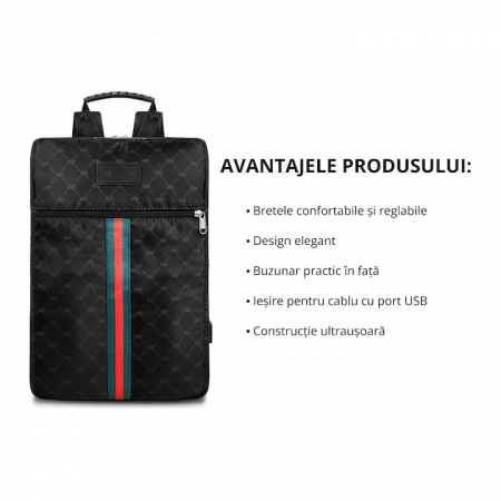 Rucsac multifunctional VarioShop®, Ideal pentru scoala, voiaj, avion, bagaj de mana, Echipat cu 1 compartiment principal, 1 buzunar frontal cu fermoar, Spatiu incarcare USB, Curele reglabile, Capacita [2]