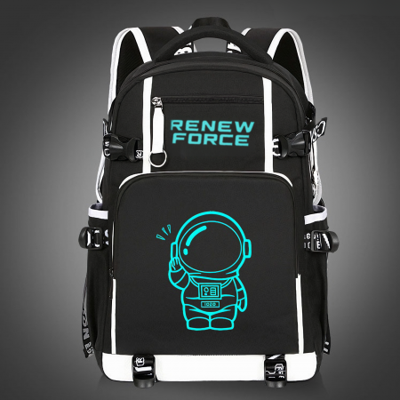 Rucsac Scolar Multifunctional VarioShop® cu Imprimeu Astronaut si cu Design Fosforescent, Material Rezistent la Apa, Bretele Reglabile, Compartiment Laptop, Dimensiuni 44x30x14 cm, Potrivit pentru Sco [20]