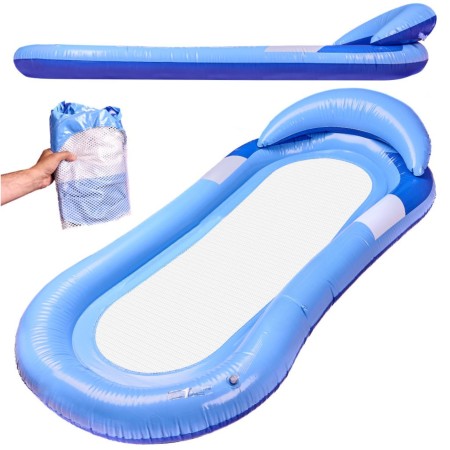 Plajă & Piscină - Saltea gonflabila piscina VarioShop®, cu suport pentru cap si plasa centrala, albastru