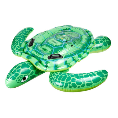 Jucarii, Copii & Bebe - Saltea gonflabila tip broasca testoasa pentru copii VarioShop®, 3+, cu manere de siguranta si kit de reparatie, ideala pentru mare, lac si piscina, 150 x 127 cm, Verde