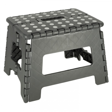 Scaun Pliabil VarioShop®, Tip Taburet cu maner, Pentru Aer Liber, Gradina, Bucatarie, Baie, Camping si Pescuit sau pentru Copii, Inaltime 22 cm, Gri [9]