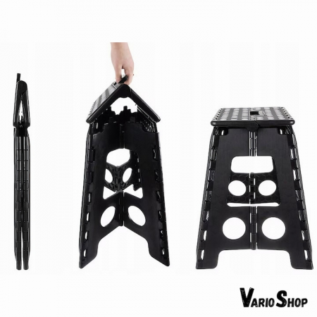 Scaun Pliabil VarioShop®, Tip Taburet cu maner, Pentru Aer Liber, Gradina, Bucatarie, Baie, Camping si Pescuit sau pentru Copii, negru, Inaltime 39 cm [2]