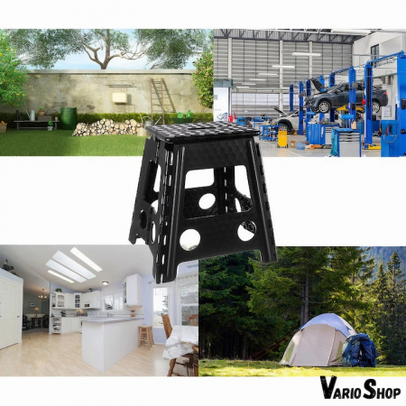 Scaun Pliabil VarioShop®, Tip Taburet cu maner, Pentru Aer Liber, Gradina, Bucatarie, Baie, Camping si Pescuit sau pentru Copii, negru, Inaltime 39 cm [5]