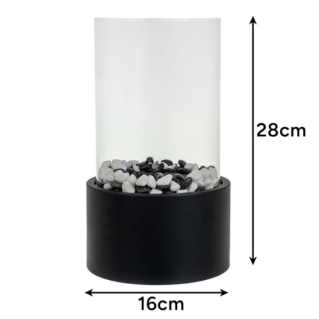 Semineu bio VarioShop®, portabil, fara fum si miros, din fier si sticla securizata, vatra din otel si pietricele incluse, timp ardere 60 minute, ideal pentru sufragerie, dormitor sau terasa [5]