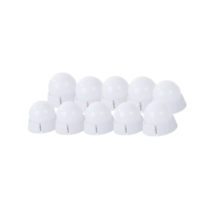 Iluminat & Decor - Set 10 becuri LED VarioShop®, pentru decor/oglinda make-up, reglaj intensitate 9 nivele, 3 culori, prindere adeziva, alimentare USB, Alb
