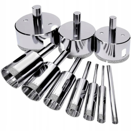 Bricolaj & Gradina - Set 10 carote diamantate profesionale VarioShop, otel, dimensiuni 6x68mm, utilizare uscata si umeda