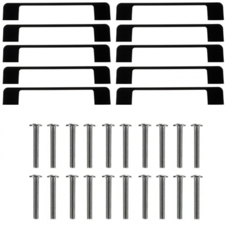 Set 10 Manere Mobila VarioShop®, Aplicare Universala, Usor de Montat, Lungime 104 mm, Suruburi de Fixare Incluse, Aluminiu, Negru Mat [13]