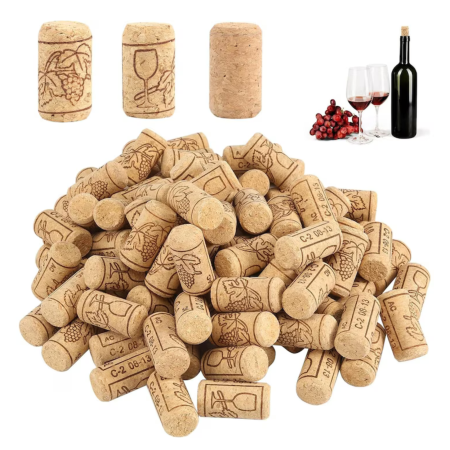 Articole pentru bauturi si cafele - Set 100 dopuri de vin VarioShop®, pentru sigilarea sticlelor, din pluta naturala, forma cilindrica, 2,2 x 3,3 cm