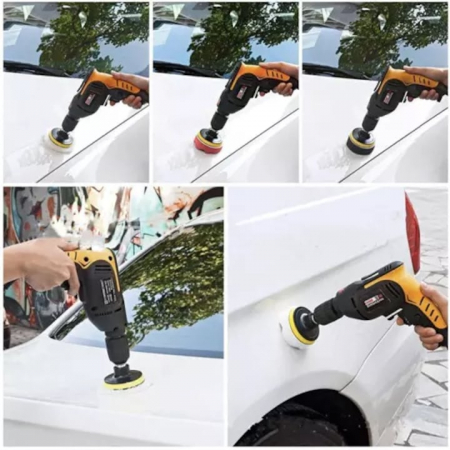 Set 12 Bureti pentru Polizare Auto VarioShop®, Adaptor pentru Bormasina, Potrivit pentru Burghie M10, Viteza de Rotatie 3000 RPM, Multicolor [6]