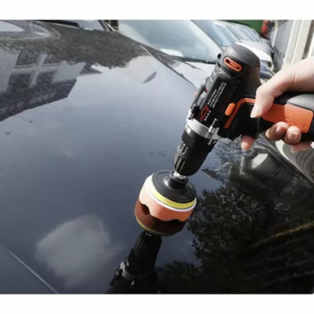Set 12 Bureti pentru Polizare Auto VarioShop®, Adaptor pentru Bormasina, Potrivit pentru Burghie M10, Viteza de Rotatie 3000 RPM, Multicolor [3]