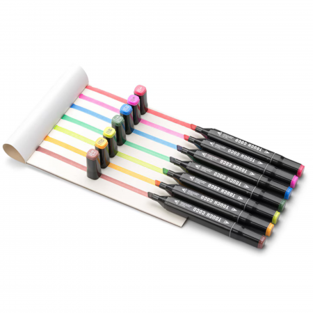 Set 40 markere duble VarioShop®, Carioci profesionale, Culori vii pe baza de alcool, 2 varfuri rezistente, geanta depozitare, Multicolore [38]