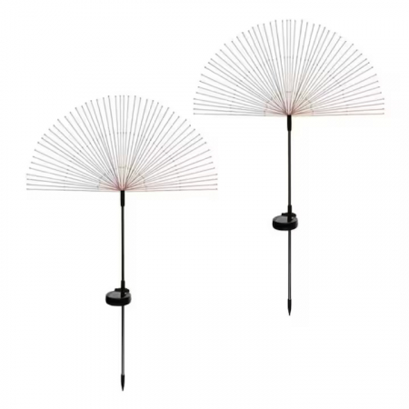 Set 2 lampi solare de gradina VarioShop®, model papadie, 150 LED-uri, rezistente la intemperii, lumina rece, cu panou solar si baterie incorporata, Alb [13]