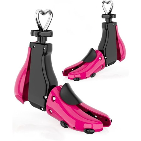 Ingrijire incaltaminte si accesorii - Set 2 Sanuri/Calapoade Reglabile VarioShop® 4 Directii, Intretinere si Protectie Pantofi, Adidasi si Ghete, Dimensiuni Ajustabile 41–47, Material Durabil, Roz/Negru