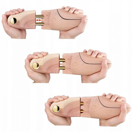 Set 2 Sanuri/Calapoade Reglabile VarioShop®, Marimea 39 - 40, Pentru Largit si Alungit Pantofi, Universal/Pentru Toate Tipurile de Pantofi si Incaltaminte, Unisex, Calitate Premium, Lemn de Pin [12]